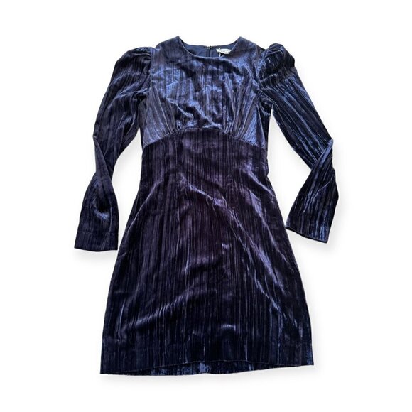 & OTHER STORIES Crushed Velvet Puff Sleeve Mini Dress, Size US0, NWT, Blue - Picture 6 of 16